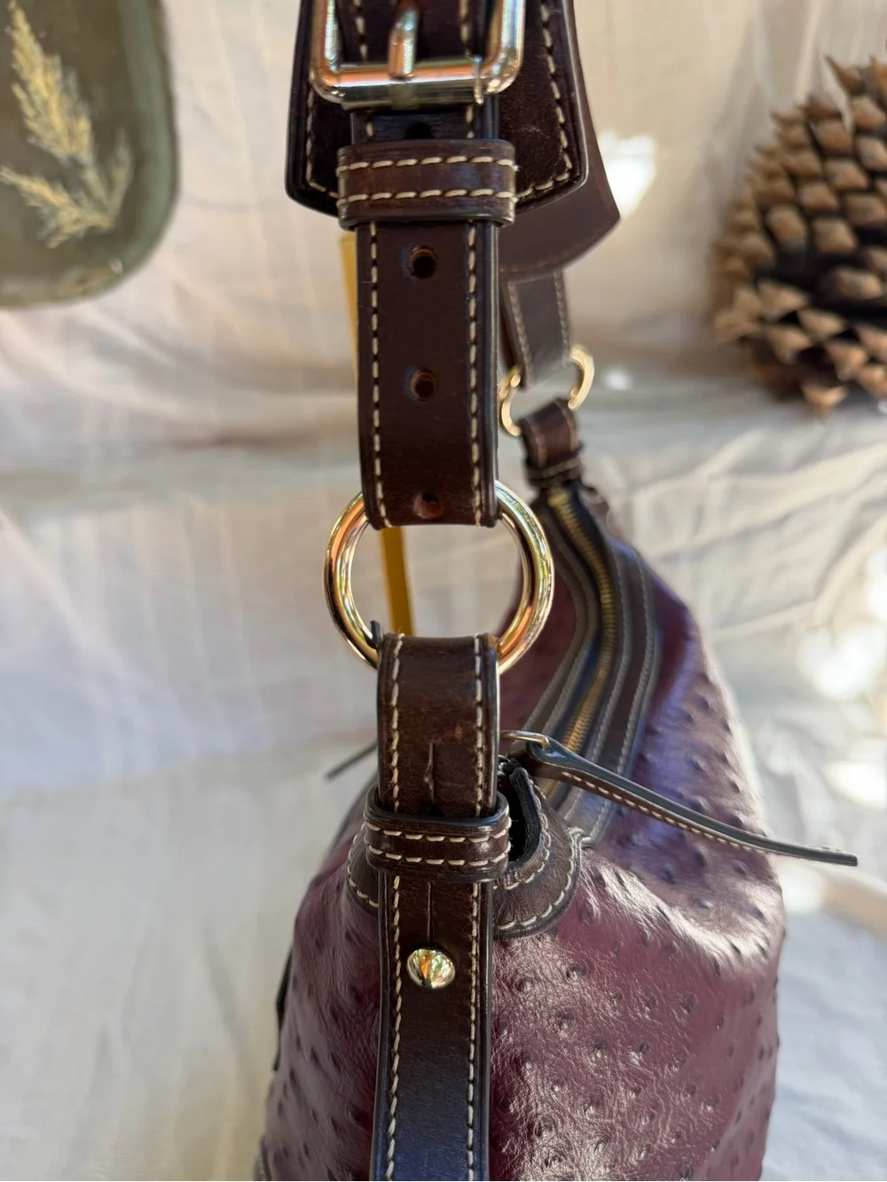 Dooney & Bourke plum ostrich
